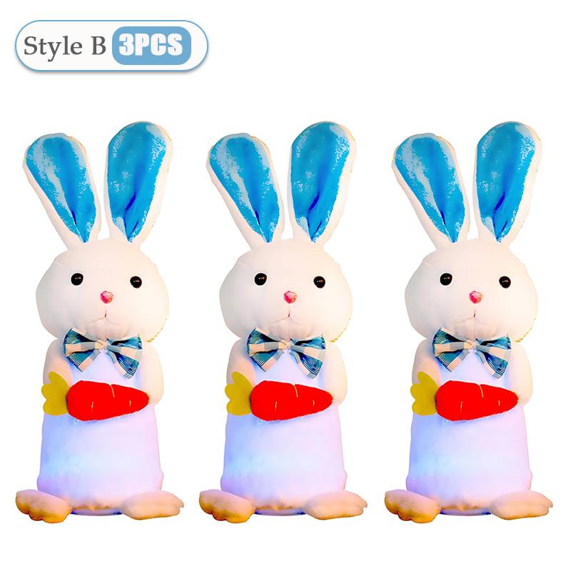 1-3PCS Comprehensive Gift Easter Glowing Bunny Doll Small Rabbit Ornament New Year Home Decoration Festive Holiday Display
