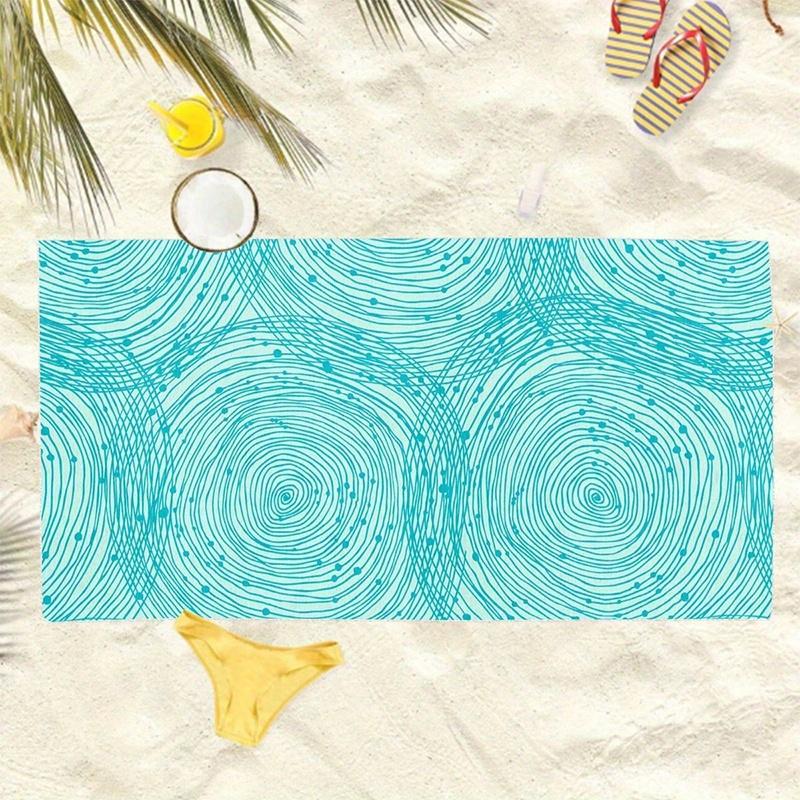 Beach Towel Summer Round Printed Pattern Sun Protection Windproof Suitable For Swimming Pool Camping Travel Blanket