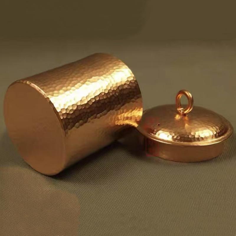 Vintage čistá měď Moscow Mule Hrneček na kávu, S víčkem Vyrytá kladívková textura Odolný Pivo 500 ml Termoska Tkaná rukojeť Šálek na čaj