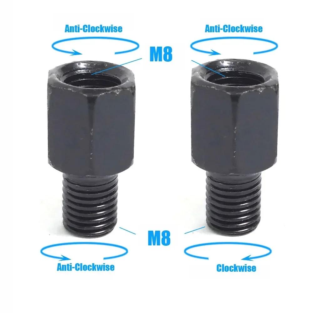 Motorcycle Mirror Conversion Screw M8 M10 Pair Black 10MM 8MM Rearview Mirrors Conversion Bolt Clockwise Universal Modified Part