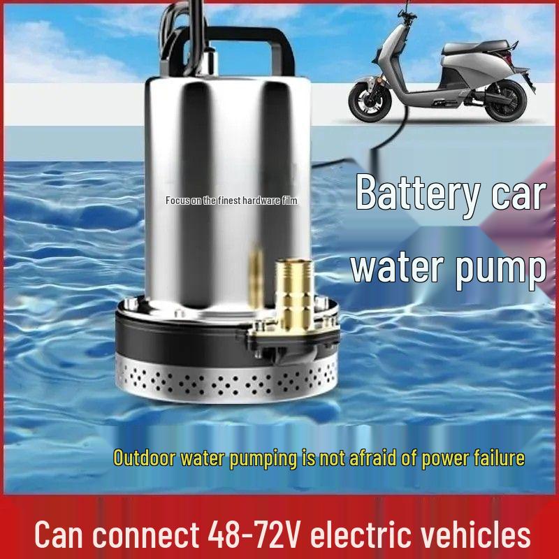 Universal DC Submersible Pump 48-72V for Electric Vehicles and Farmland Irrigation, Stainless Steel.
