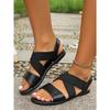 2025 New Crossover Flat Sandals Women's Plus Size Solid
