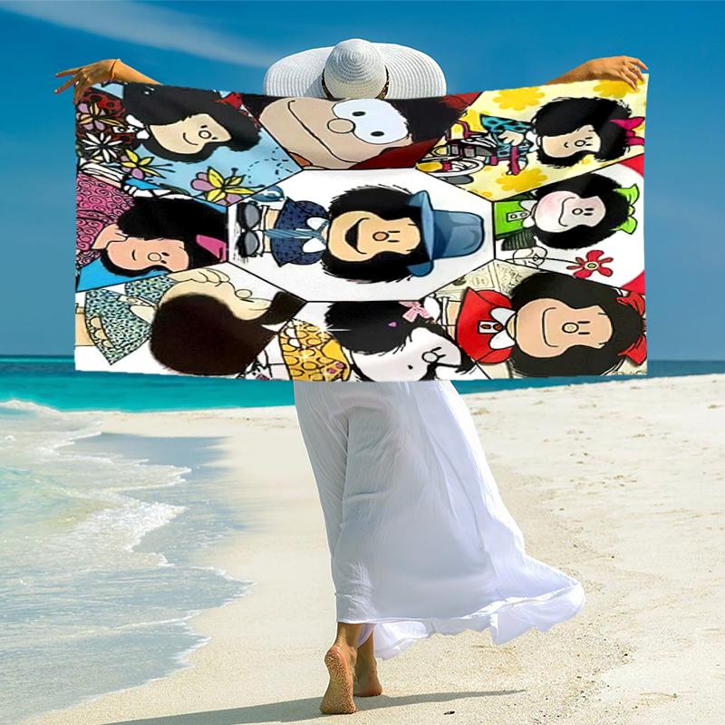 Mafalda Beach Towel Outdoor Camping Beach Towel for Vacation Swim Outdoor Pool Absorbent Bath Towel