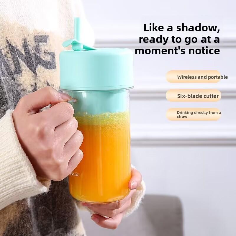 New Model Straw-infused Juice Cup, Household Juice Extractor, USB Charging, Portable Juice Machine, Outdoor Travel-friendly, Wireless