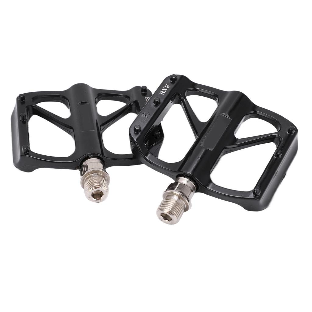 MEROCA Bicycle Pedals Mountain Bike Aluminum DU Bearing Pedals for Road Bikes RX2 Black