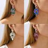 Fashion Teardrop Crystal Glass Decor Big Dangle Drop Earrings Luxury Festival Party Charm Statement Pendant Jewelry Accessories