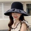 Spring and summer new fashion polka dot big edge sunshade women's bucket hat vacation face cover sun protection hat outdoor leisure sun hat