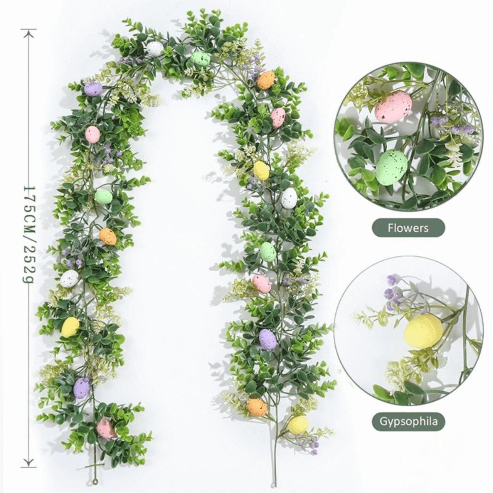 

Artificial Easter Egg Garland with Egg Carrot Wreath Creative Spring Vine Flower Easter Decoration A