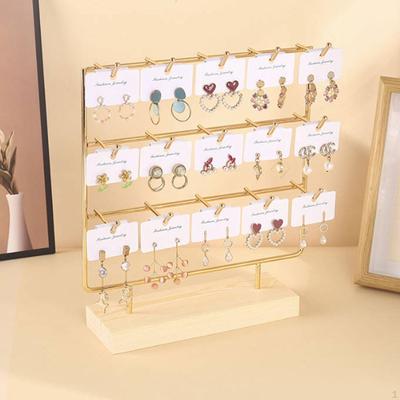 Jewelry Display Rack Ear Card Holder 4 Tier Storage Necklace for Pendants Hanging