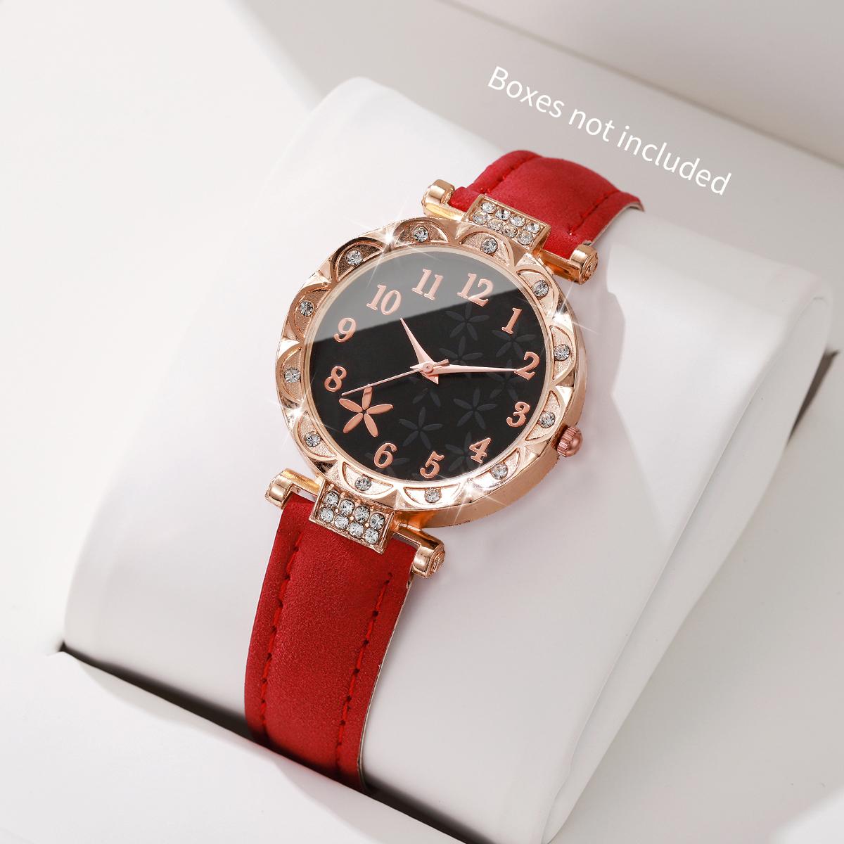 

Women Flower Dial Watch Fashion Leather Band Quartz Wristwatches For Ladies Clock Reloj Mujer