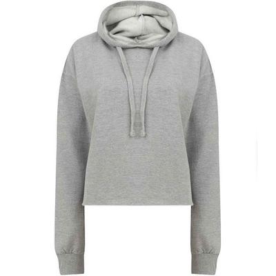 Damen/Damen Slounge Plain Heather Crop Hoodie