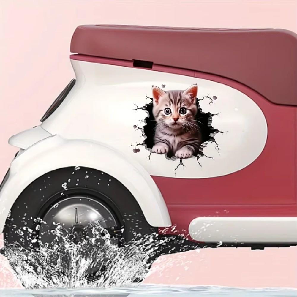 3D Cat Pattern Auto Sticker Cute Car Body Styling Scratch Resistant Decor New Window Sticker