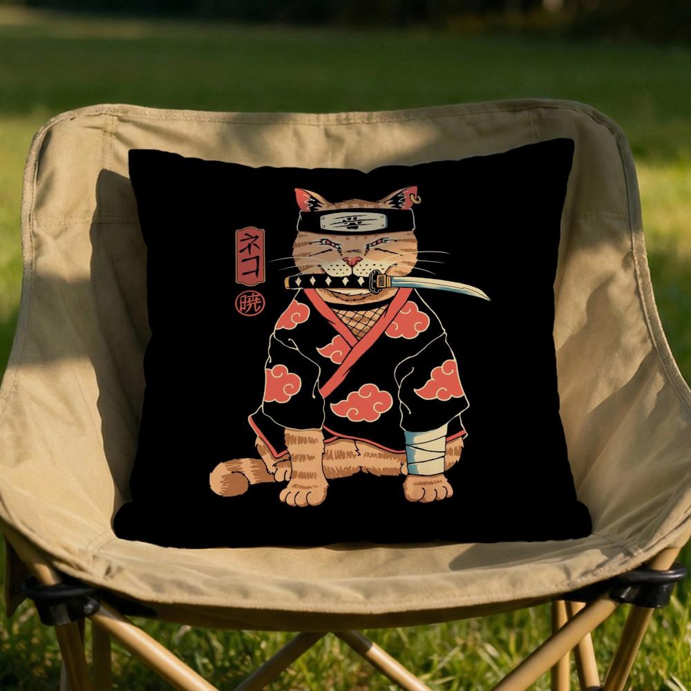 Japanese Style Cat Cushion Cover Soft Reversible  Durable Pillow Cover  MultiScene Use for Home  Car Daily Comfort