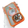 Magnetic all-inclusive anti-drop mobile phone case is suitable for Apple 16ProMax high-transparency lens holder protective case.