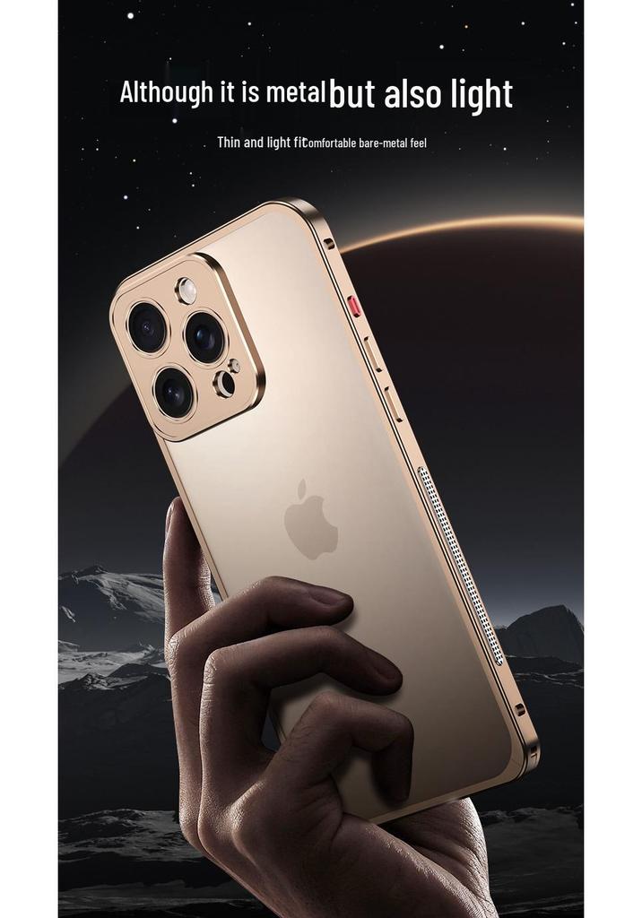 iPhone 15 Pro Aluminum Alloy Heat Dissipation Bumper Case with Seahorse Buckle