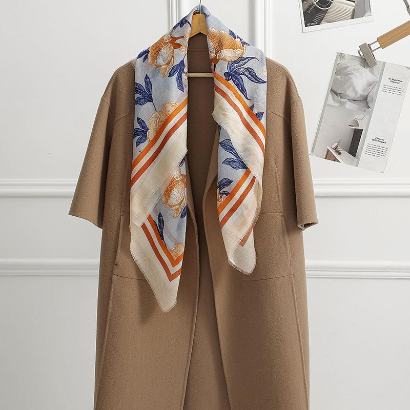 New water-soluble wool square scarf wool scarf women's high-end shawl sunscreen scarf fashion versatile silk scarf