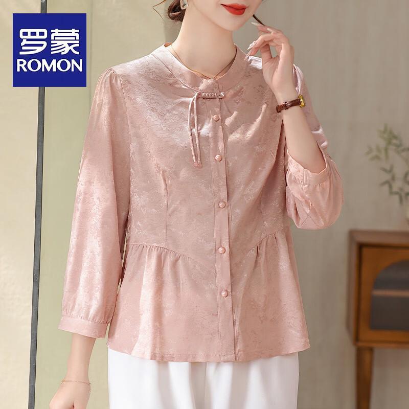 ROMON New Chinese Style Elegant Summer Blouse for Mothers 5XL