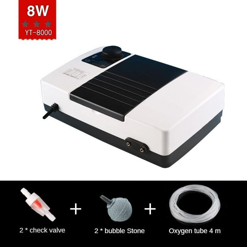 

Мощный кислородный воздушный насос для аквариума, аэратор для аквариума двойного назначения AC/DC, бесшумный кислородный насос для аквакультуры