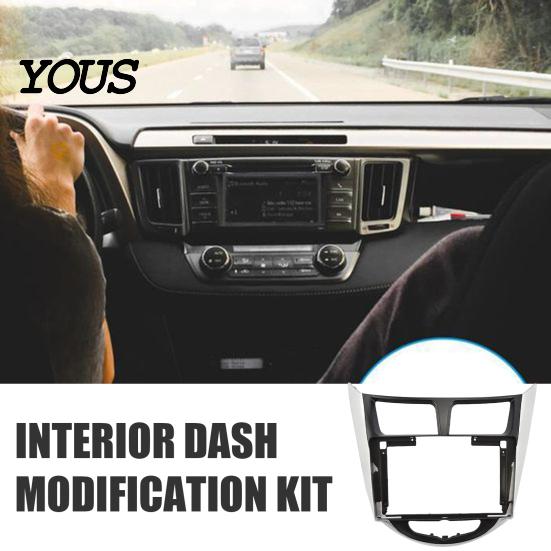 Aftermarket Head Unit Frame 9-Inch Car Radio Fascia Kit for Hyundai Verna 2010-2014/for Accent /i25 , 9 Inch Screen Adapter Two Tone Navigation Panel