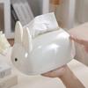 Large Capacity Paper Towel Dispenser Creamy Style Napkin Paper Case Rabbit Tissue Box  Bedroom