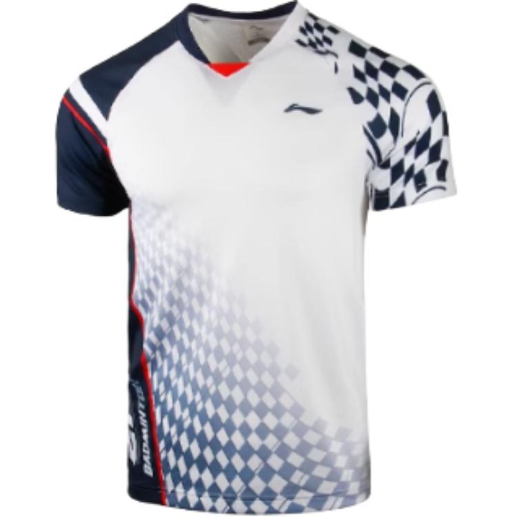 

Li-Ning Comfortable Breathable Design Short Sleeve Badminton Shirt Men tops White AAYR435-1 3XL