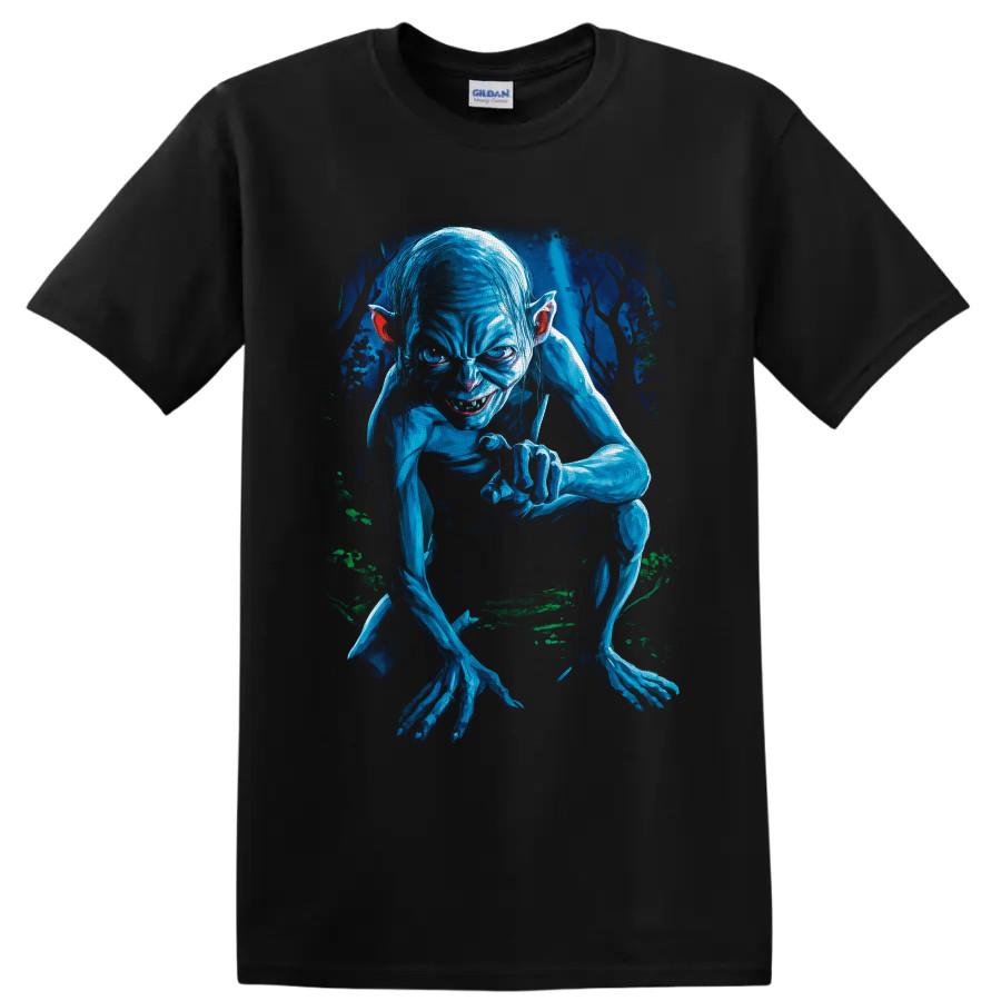 Gollum T Shirt Blue Cave Creature Horror Fantasy Movie Art Graphic Tee Gift Fans