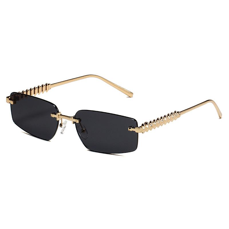 Rimless Metal Sunglasses Women Men Vintage Punk Luxury Brand Designer UV400 Outdoor Driving Hip Hop Sun Glasses