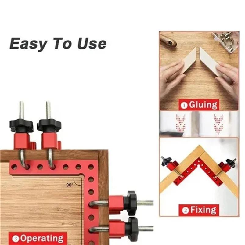 3pcs 90 Degrees L-Shaped Auxiliary Fixture Splicing Board Positioning Panel Fixed Clip Carpenter's Square Ruler Woodworking Tool 5