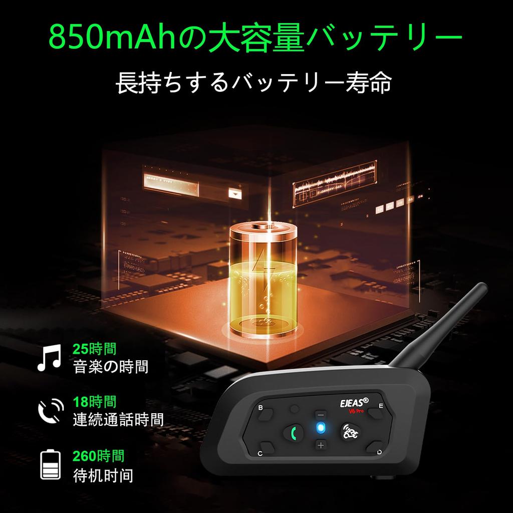 EJEAS V6 Pro Bike Income 2-Pack for Bluetooth 5.1 Income Bike, Supports 2 People