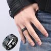 8MM Men's Black Titanium Steel Ring