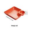 1pc Dumpling Plate With Sauce Dish, Square Serving Plate, Snack Platter, Sushi Dish, Fruit Plate, Dessert Tray, Kitchen Supplies