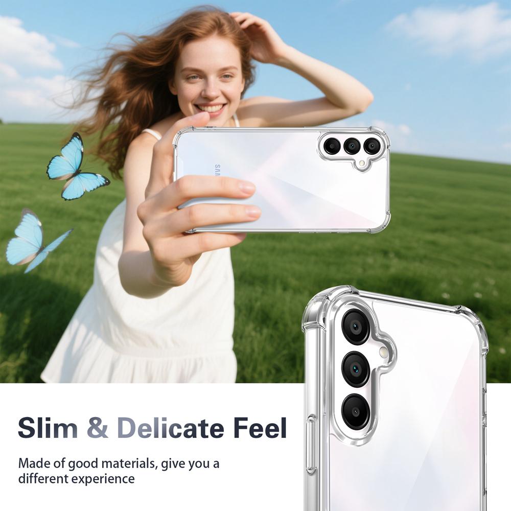 KEYSION Four-Corners Shockproof Transparent Case for Samsung A56 5G A36 A26 Soft TPU+PC Clear Phone Cover for Galaxy A16 4G 5G