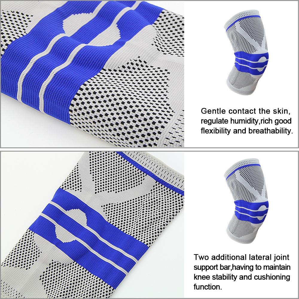 Knee Brace Knee Support Compression Sleeve with Side Stabilizers  Silicone Patella Gel Pad for Meniscus Tear Arthritis Jogging