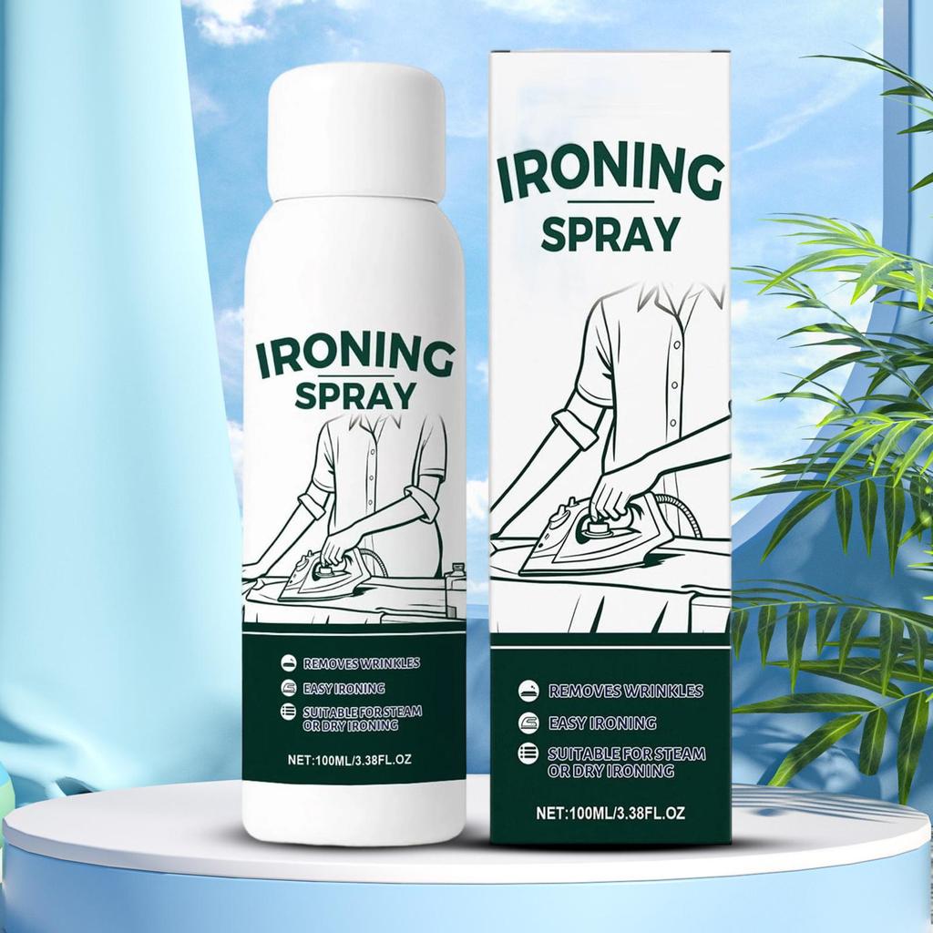 100ml Ironing Starch Spray Travel Size Gentle Travel Fabric Static Guard Spray for Wool Cotton Linen Polyester Silk Clothing