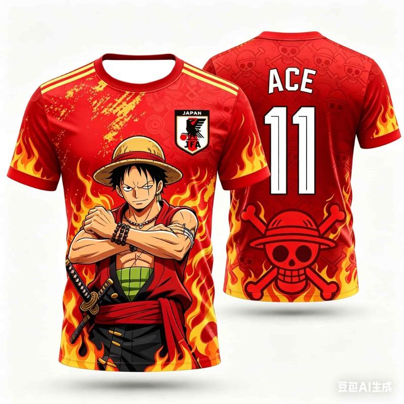 One Piece Tony Chopper Football Jersey Unisex Kids Quick Dry Breathable Short Sleeve Tee Fashion Streetwear Sport Tops