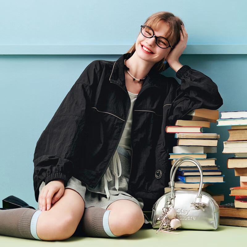 Ledin Casual Color-Block Stand Collar Jacket M