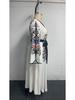 Middle East Ethnic Style Printed Bow V-neck Plus Size Maxi Dress