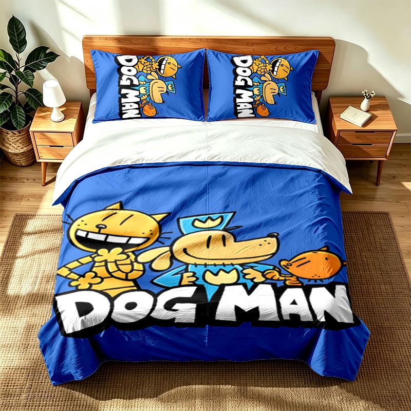 L'homme-chien déchaîné (1) Ensemble de 3 pièces adapté aux chambres principales doux et confortable un cadeau idéal pour la famille et les amis Comprend une housse de couette et deux