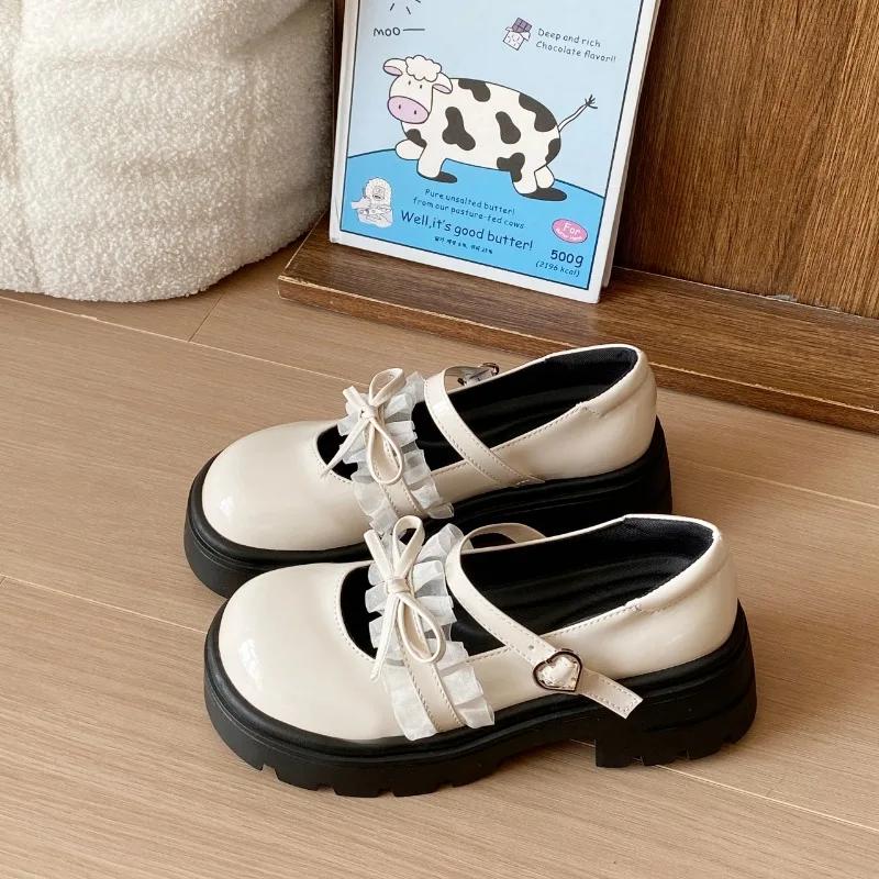 Fashion 2025 Brand Loafers Women's High Heels Fashion Butterfly-knot New Buckle Strap Round Toe Dress Best Seller Platform Heelszapatos