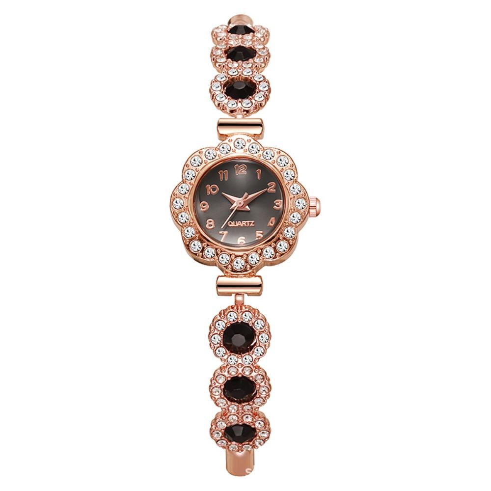 Exquisite Ladies Business Watches Pull Type Rhinestone Quartz Watch Business Occasion чёрный