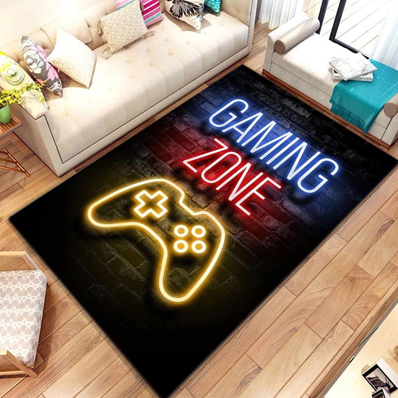 Game Console Symbols Cards Game Rug Teen Kawaii Living Room Bedroom Anime Carpet Children's Aesthetic Room Decor Furry Mat