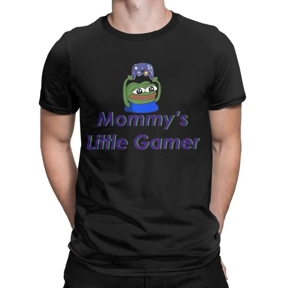 Mommy's Little Gamer Pepe T Shirt Men's Cotton Funny T-Shirts O Neck Tees Short Sleeve Clothes Plus Size