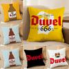 Coole D-Duvel Bier Kissenbezüge Kurzer Plüsch Doppelseitiger Druck Quadratische Wurfkissenbezüge Sofa Heimkissen Dekor