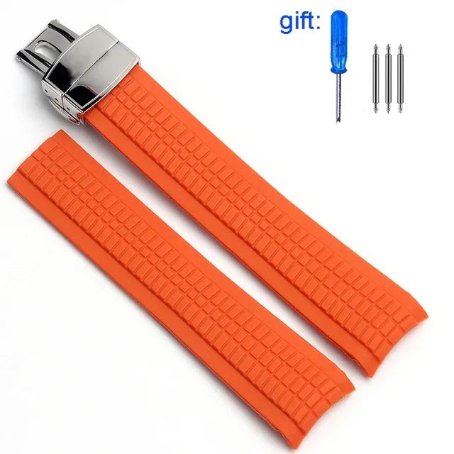 Premium-Grade Soft Rubber Watch Band Aquanaut Fits For Patek Philippe Silicone 5164A 5167A 5168A 21mm Folding Buckle Watch Strap