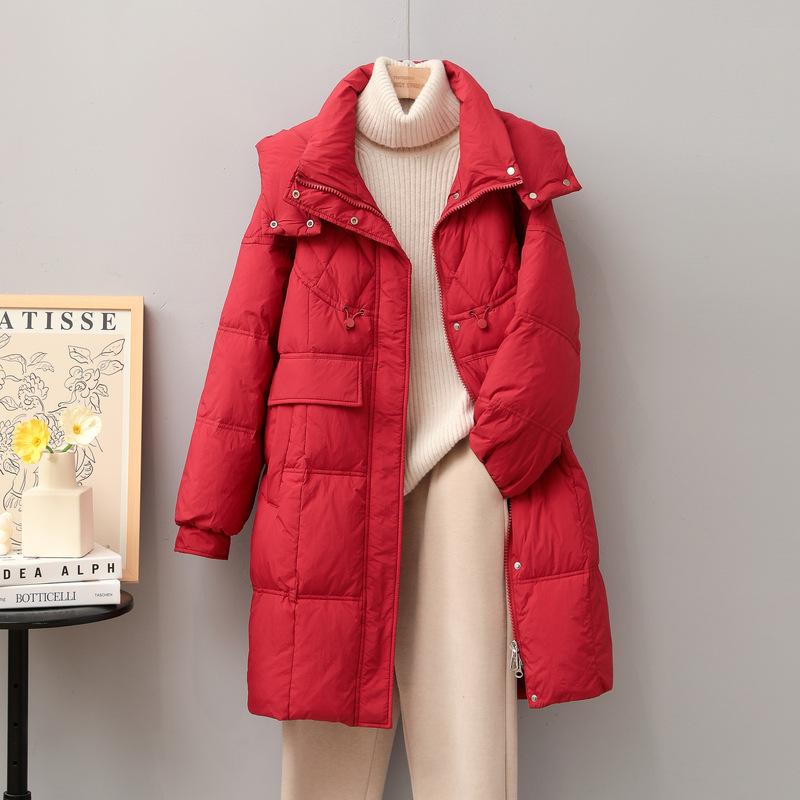 Down Cotton-padded Clothes Women's Medium and Long Winter New Loose Thickened Cotton-padded Clothes Casual Women's Cotton-padded Jacket