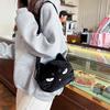 Cute Cartoon Cat Plush Mini Crossbody Bag Fashionable Soft Shoulder Purse