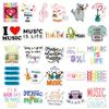 51 Waterproof Music Cartoon Stickers for Notebooks, Water Cups & Journals