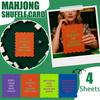 Thick PVC Colorful Mahjong Shuffle Cards With Wavy Fan-shaped Edges, 4 Cute Mahjong Accessories With Fun Sayings