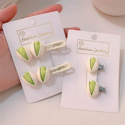 3 Adet Kız Saç Tokaları Taklit Fındık Dekor Saç Tokaları Tek Elle Kullanım Gerçekçi Fındık Şeklinde Saç Tokası Yemekten Esinlenen Tasarım Saç Aksesuarı