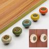 Pastoral Ceramic Pumpkin Cabinet Handle Painted Classical Handle Chest of Drawers Wardrobe Door Single Hole Handle